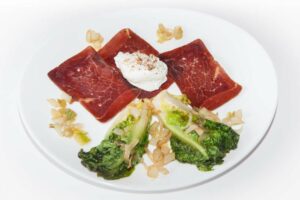 Sucrines à l’oeuf poché